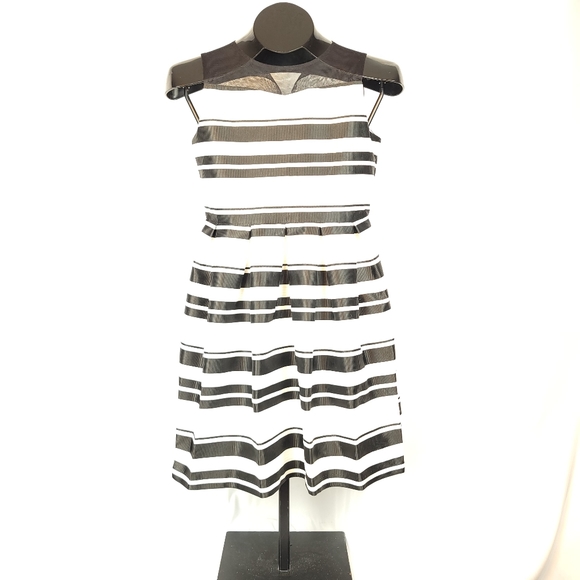 Pippa & Julie Black/White Ribbon Striped Dress - Picture 3 of 9